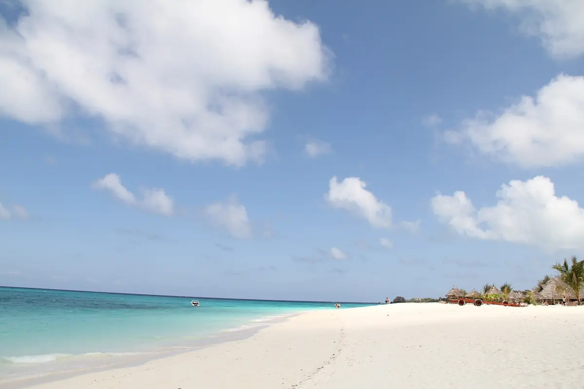 White sand and turquoise water on Kendwa beach on the northwest coast